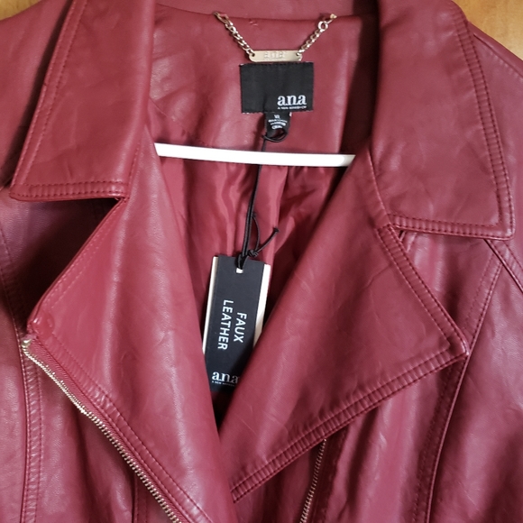 NWT A.N.A vegan LEATHER blazer jacket - Picture 2 of 9